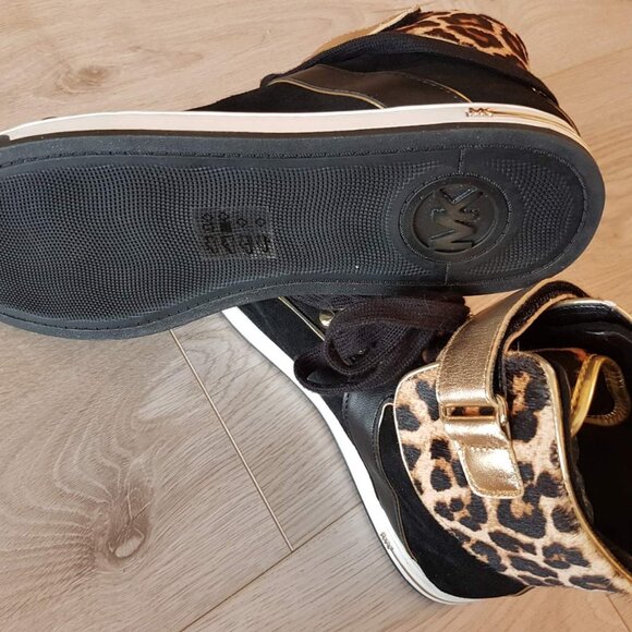 High top sneakers - black and leopard print - Michael Kors - Size 11 - Picture 3 of 10